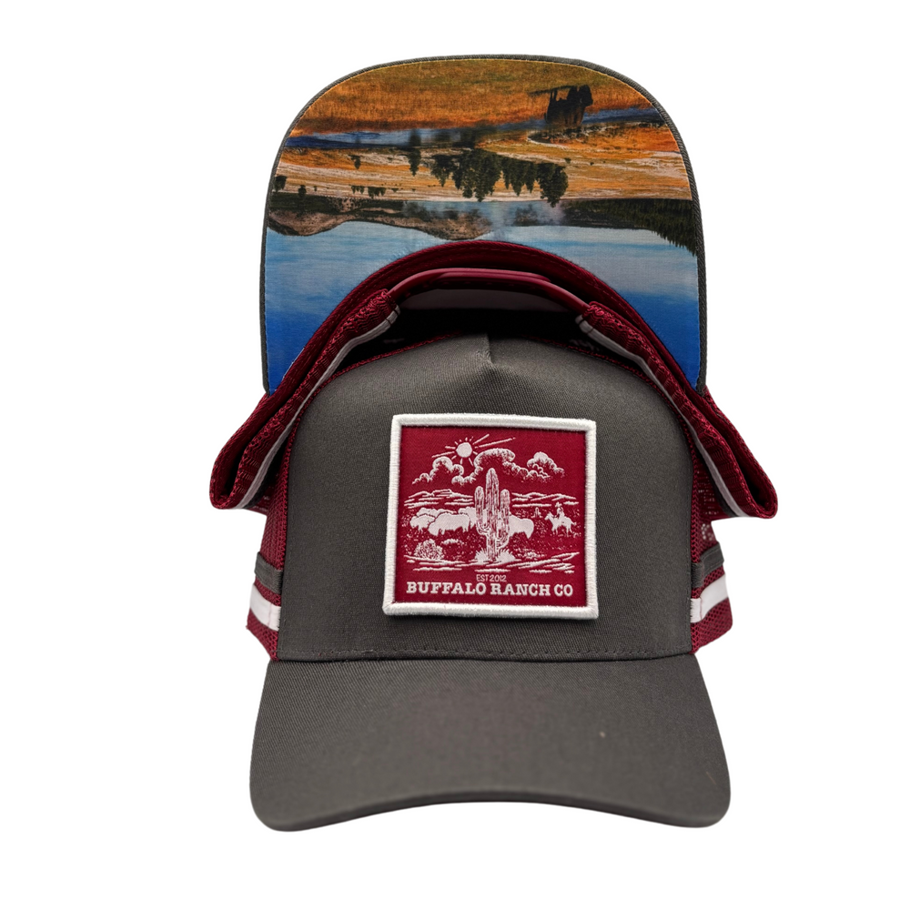 BBWS - Grey Maroon Ranch Co Trucker Cap