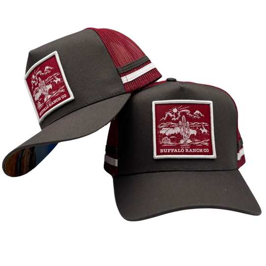 BBWS - Grey Maroon Ranch Co Trucker Cap