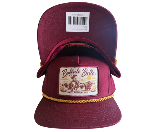 Buffalo Belle - Maroon Patch Flat Cap