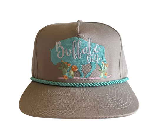 Buffalo Belle - Lt Grey Logo Flat Cap
