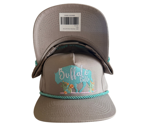Buffalo Belle - Lt Grey Logo Flat Cap