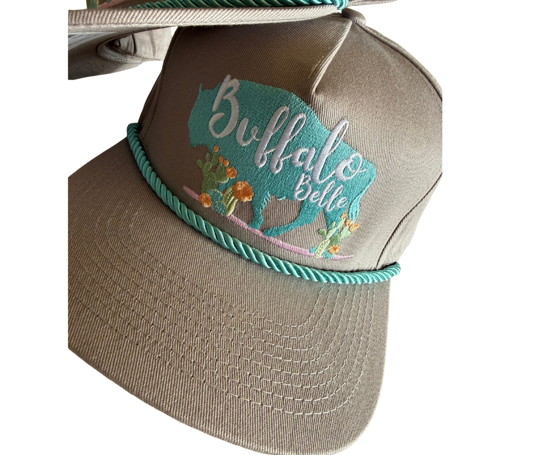 Buffalo Belle - Lt Grey Logo Flat Cap
