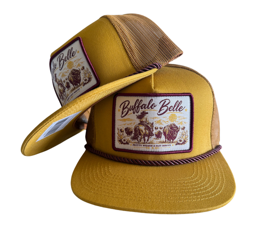 Buffalo Belle - Mustard Patch Flat Cap