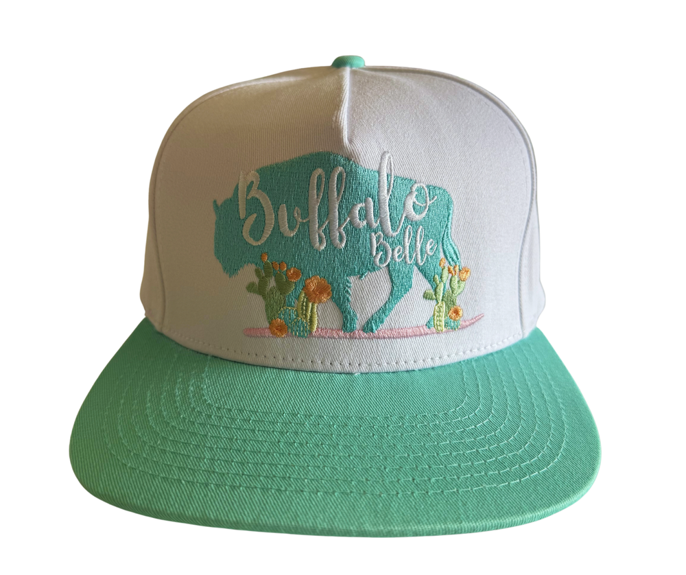 Buffalo Belle - White Logo Flat Cap