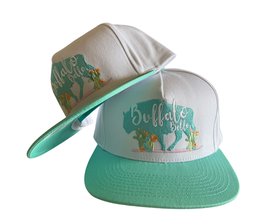 Buffalo Belle - White Logo Flat Cap