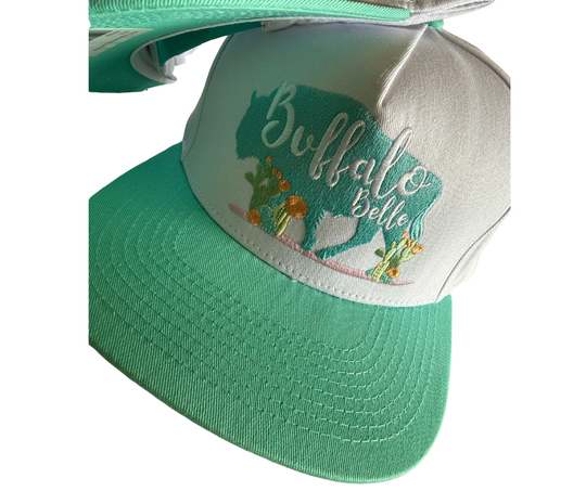 Buffalo Belle - White Logo Flat Cap