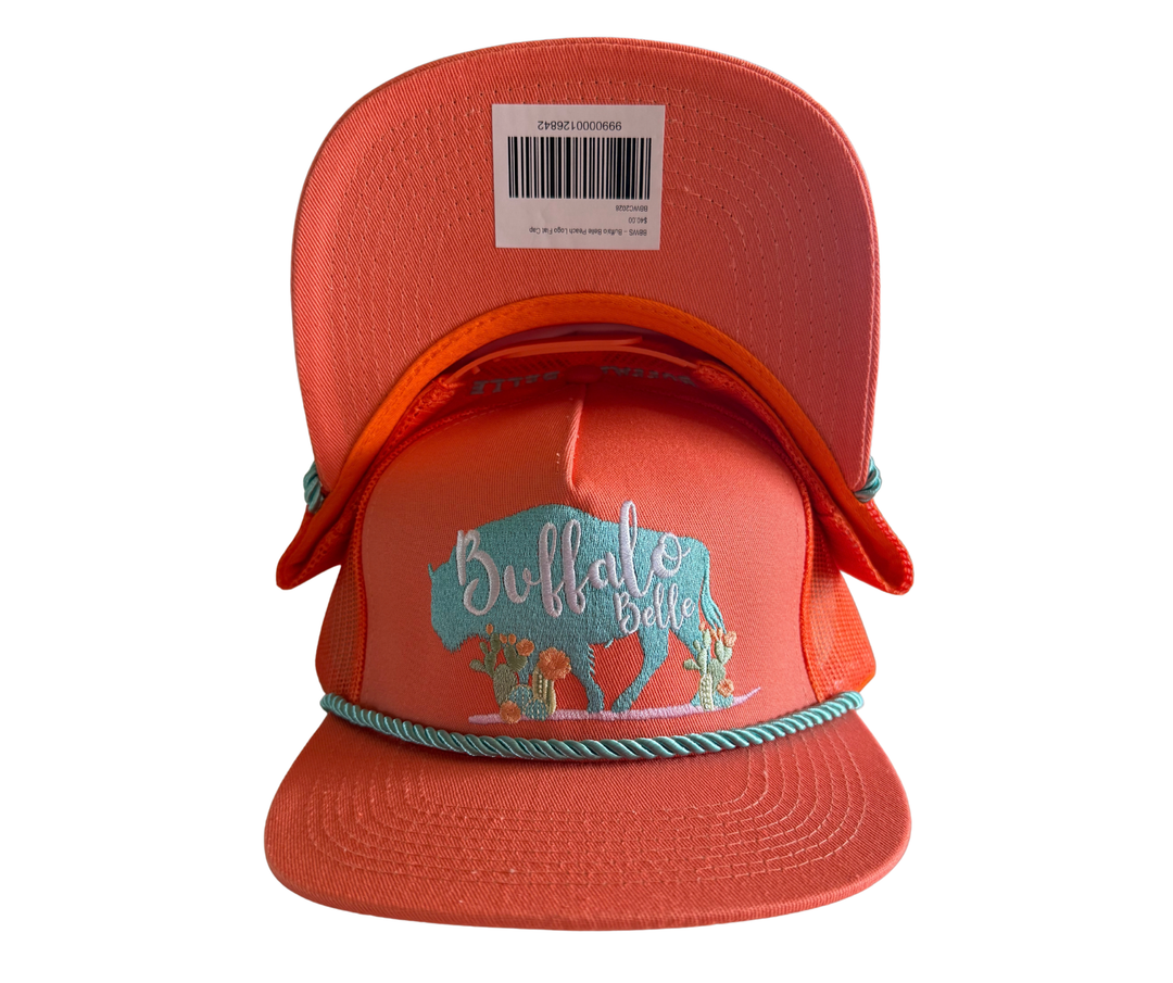 Buffalo Belle - Peach Logo Flat Cap