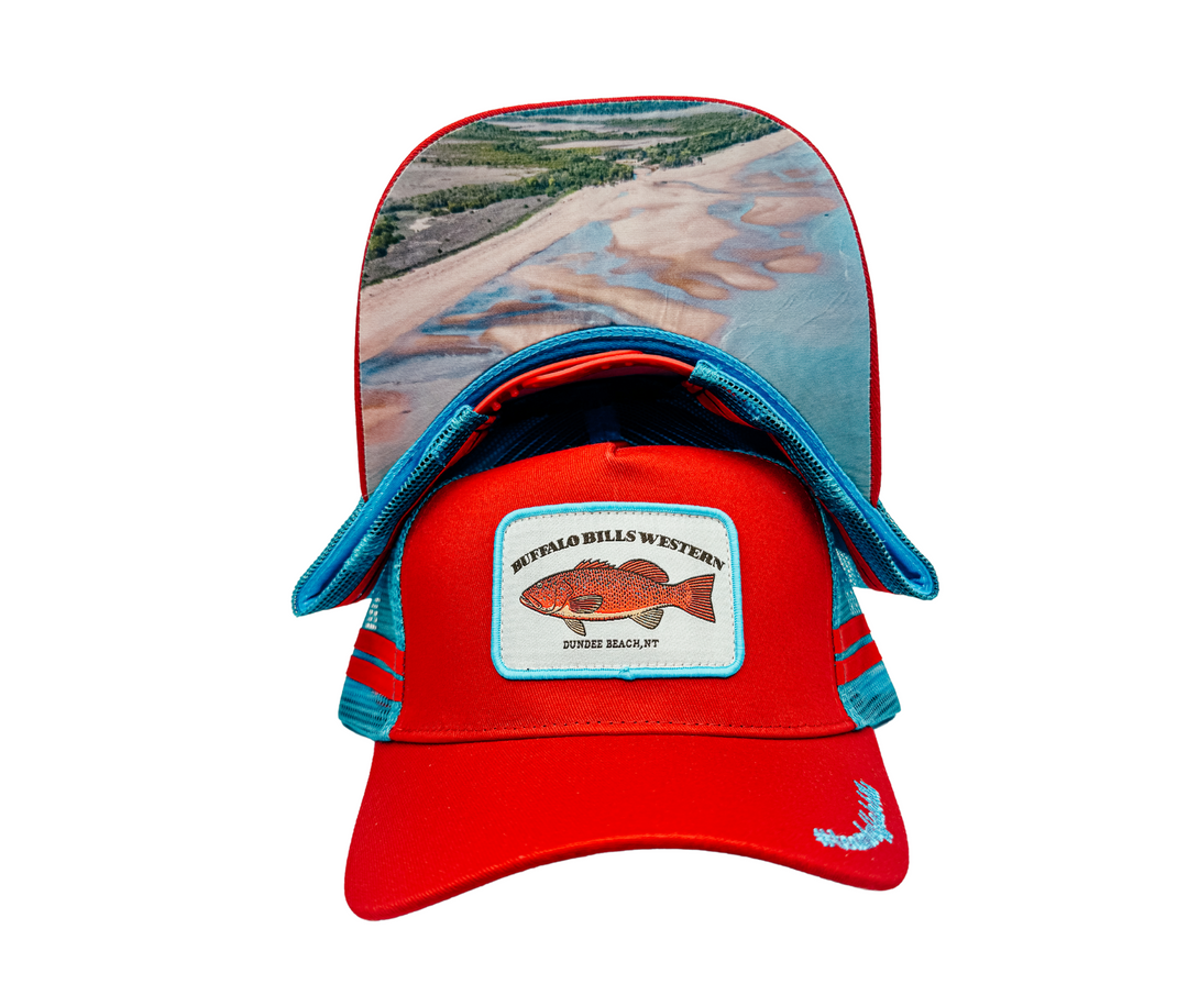 BBWS - Coral Trout Dark Red Trucker Cap