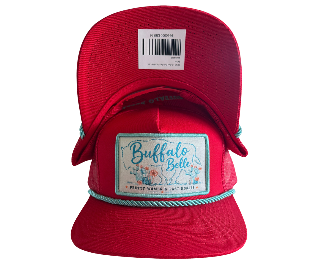Buffalo Belle - Red Patch Flat Cap
