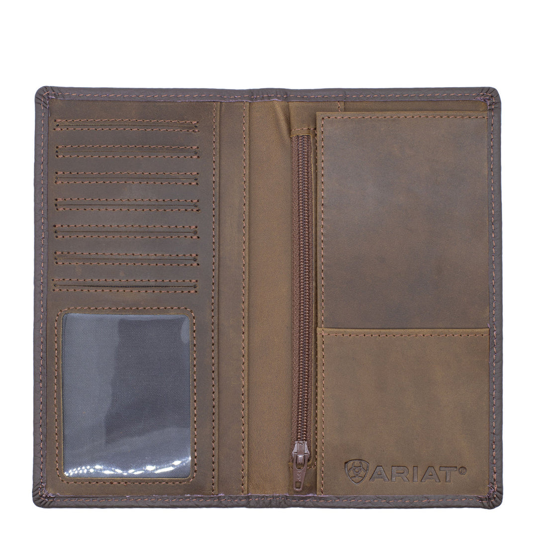 Ariat - Rodeo Wallet - Dark Brown Logo