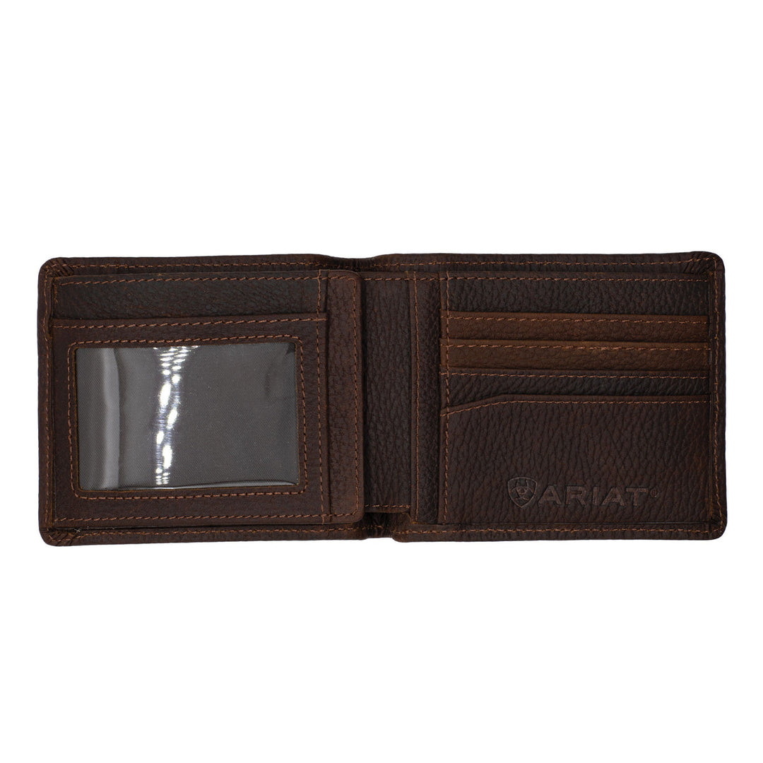 Ariat - Bi-Fold Wallet - Distressed Brown Logo
