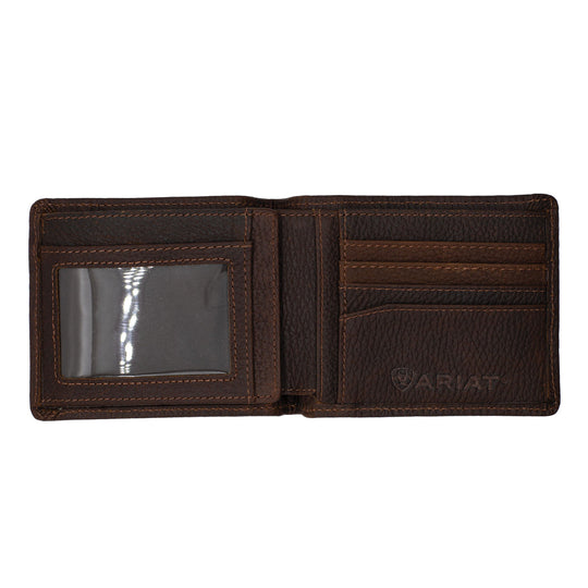 Ariat - Bi-Fold Wallet - Distressed Brown Logo