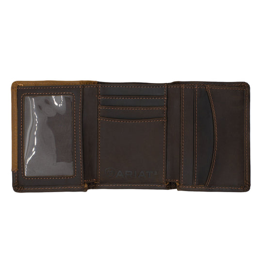 Ariat - Tri-Fold Wallet - Two Toned Accent Overlay