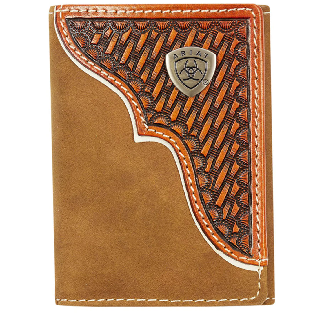 Ariat - Tri-Fold Wallet - Tooled Overlay WLT3110A
