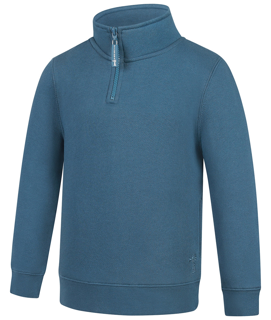 Pilbara - Kid's Zipper Closed Front Fleece Pullover Bluestone