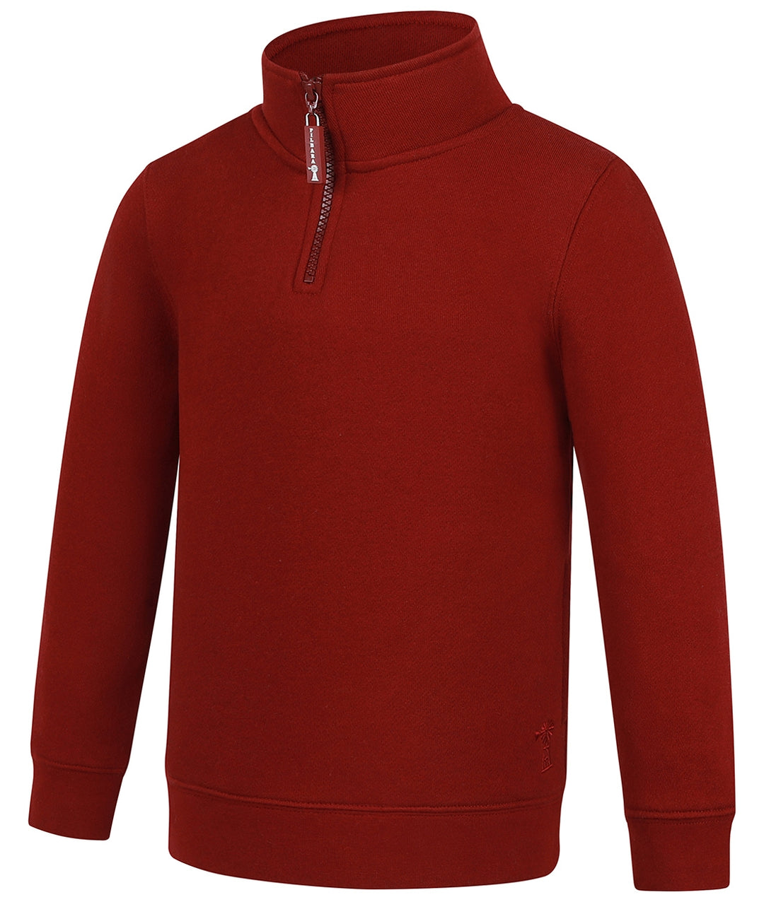 Pilbara - Kids Zipped Closed Front Fleece Pullover Merlot