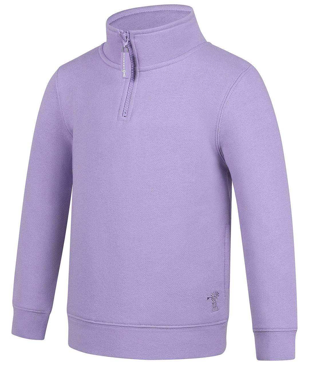 Pilbara - Kids Zipped Closed Front Fleece Pullover Purple Rose