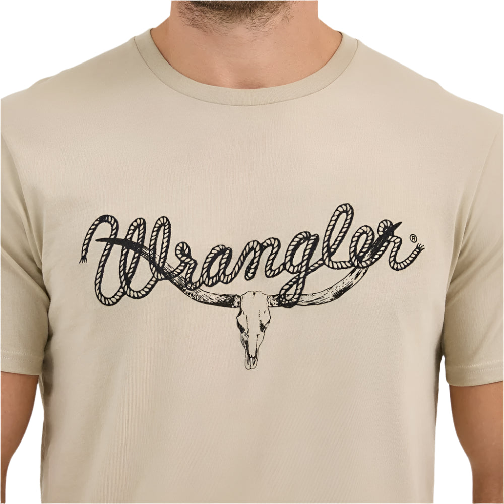 Wrangler - Mens Khaki Longhorn Tee