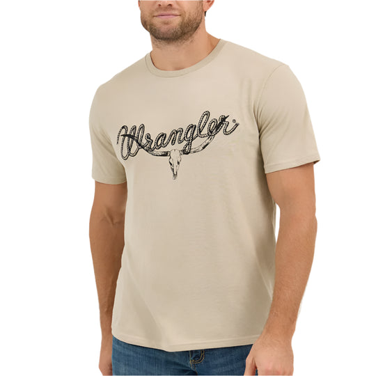 Wrangler - Mens Khaki Longhorn Tee