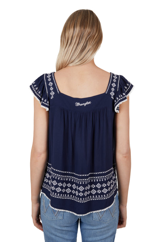 Wrangler - Womens Navy Esther Blouse