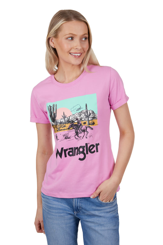 Wrangler - Womens Pink Tegan Tee