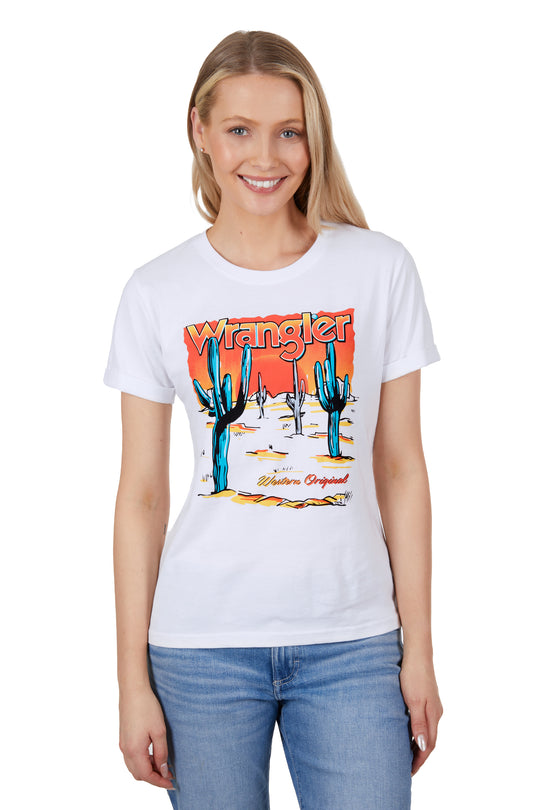 Wrangler - Womens White Naomi Tee