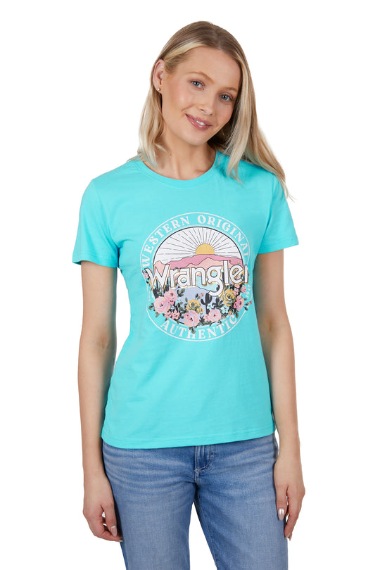 Wrangler - Womens Aqua Sara Tee