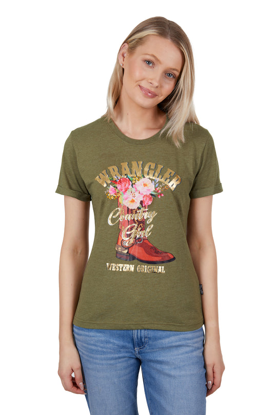 Wrangler - Womens Khaki Macey Tee