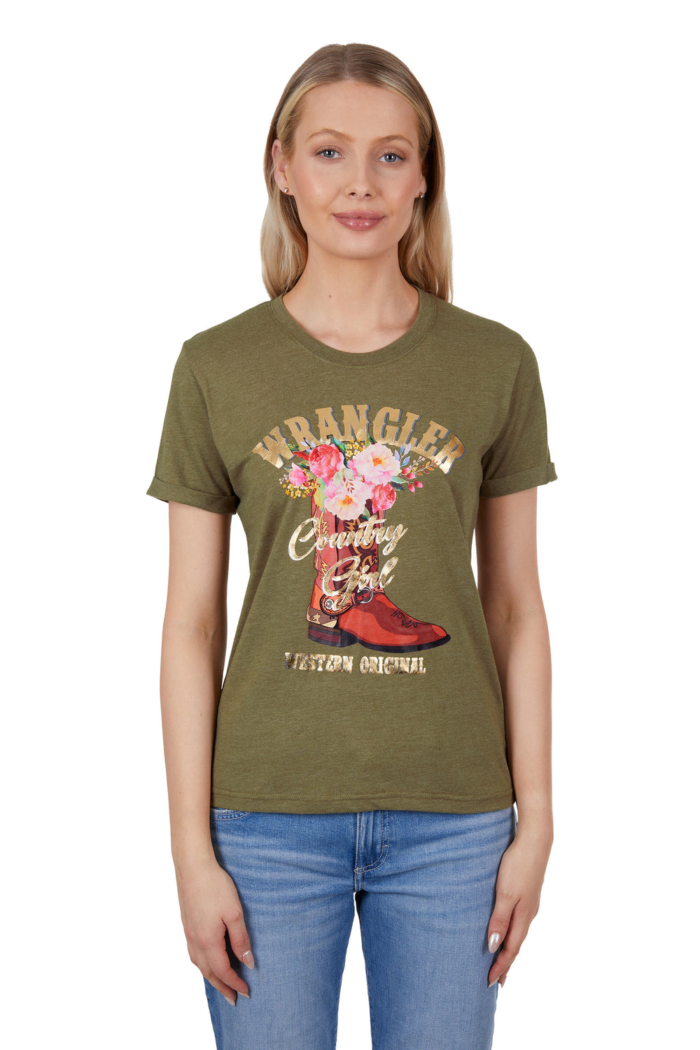 Wrangler - Womens Khaki Macey Tee