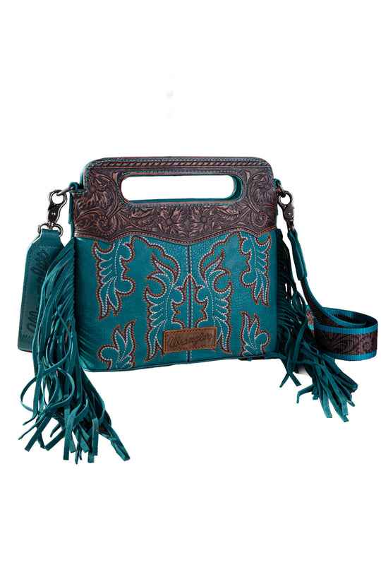 Wrangler - Aqua Embossed Crossbody Bag