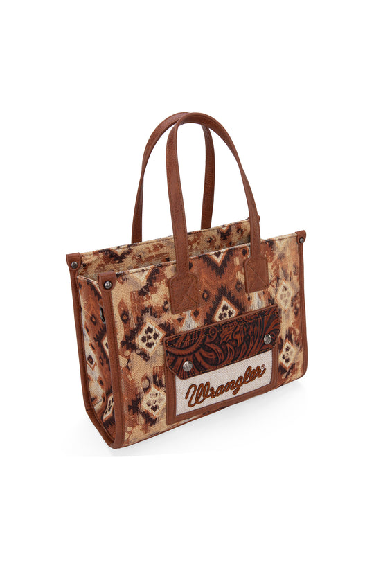 Wrangler - Tan Aztec Crossbody Tote Bag