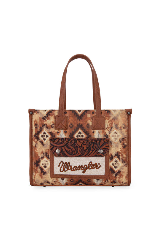 Wrangler - Tan Aztec Crossbody Tote Bag