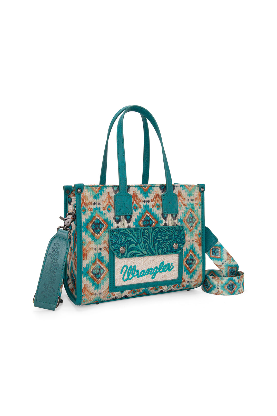 Wrangler - Turquoise Aztec Crossbody Tote Bag