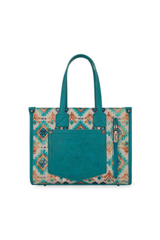 Wrangler - Turquoise Aztec Crossbody Tote Bag