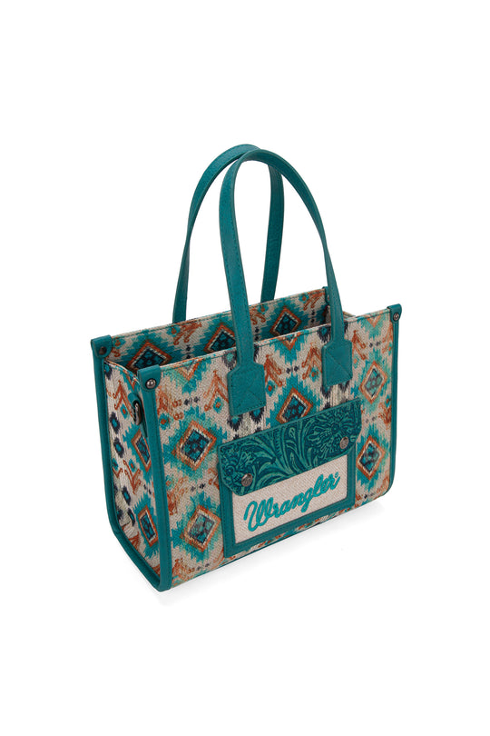 Wrangler - Turquoise Aztec Crossbody Tote Bag