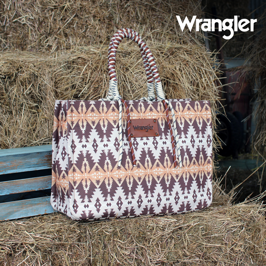 Wrangler - Coffee Southwestern Oversized Tote