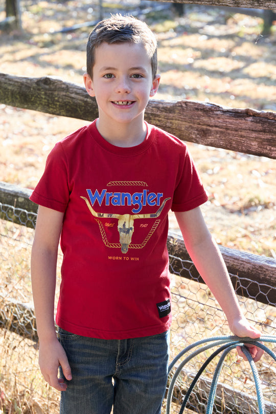 Wrangler - Boys Red Theo Tee