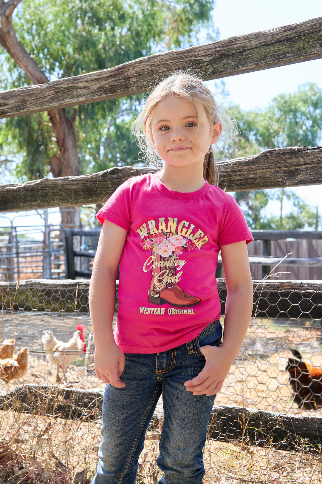 Wrangler - Girls Pink Penny Tee