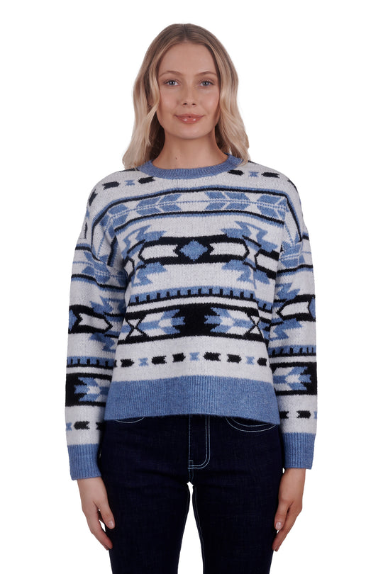 Wrangler - Womens Gigi Knitted Blue Pullover