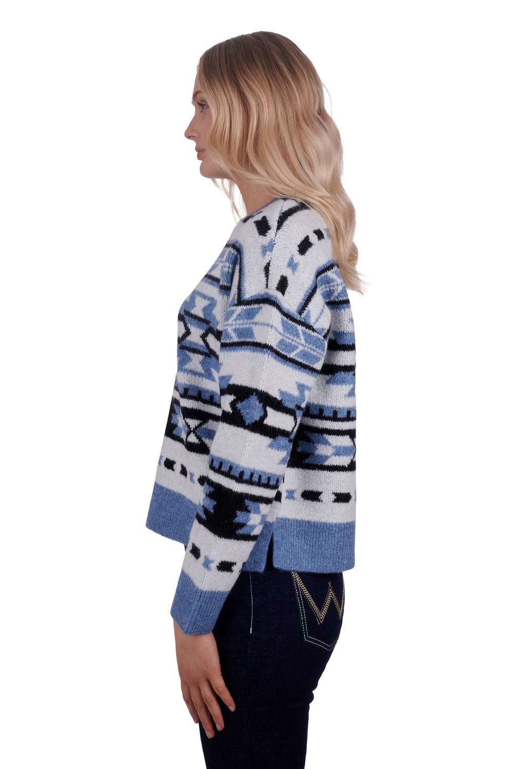 Wrangler - Womens Gigi Knitted Blue Pullover