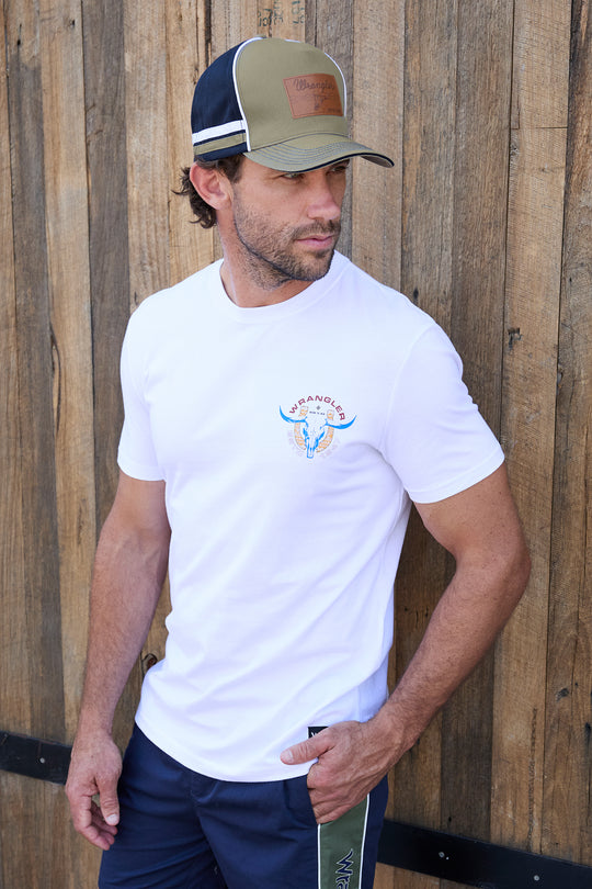 Wrangler - Mens White Henry Tee