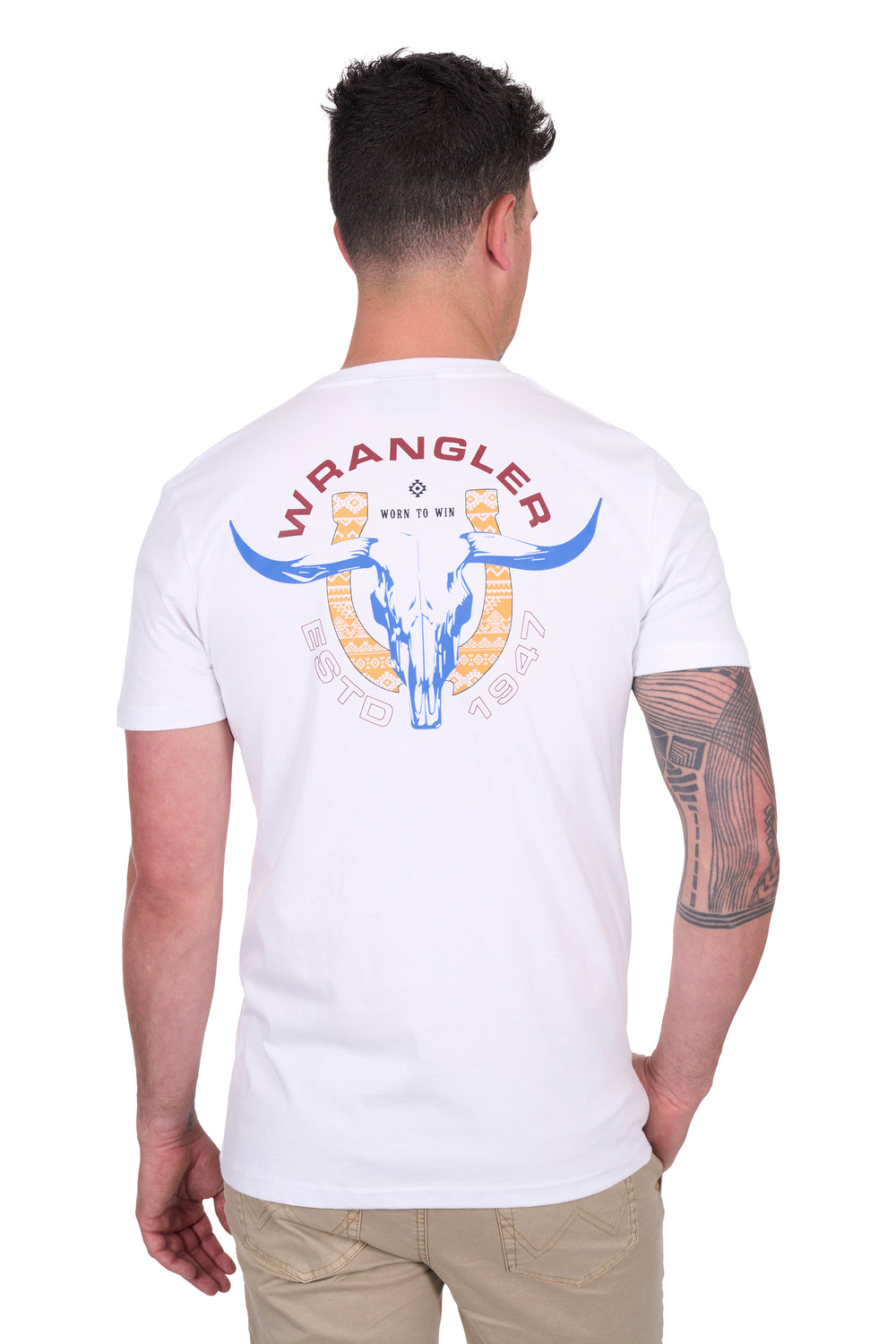 Wrangler - Mens White Henry Tee