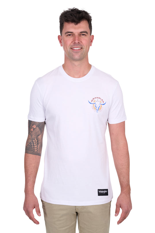 Wrangler - Mens White Henry Tee