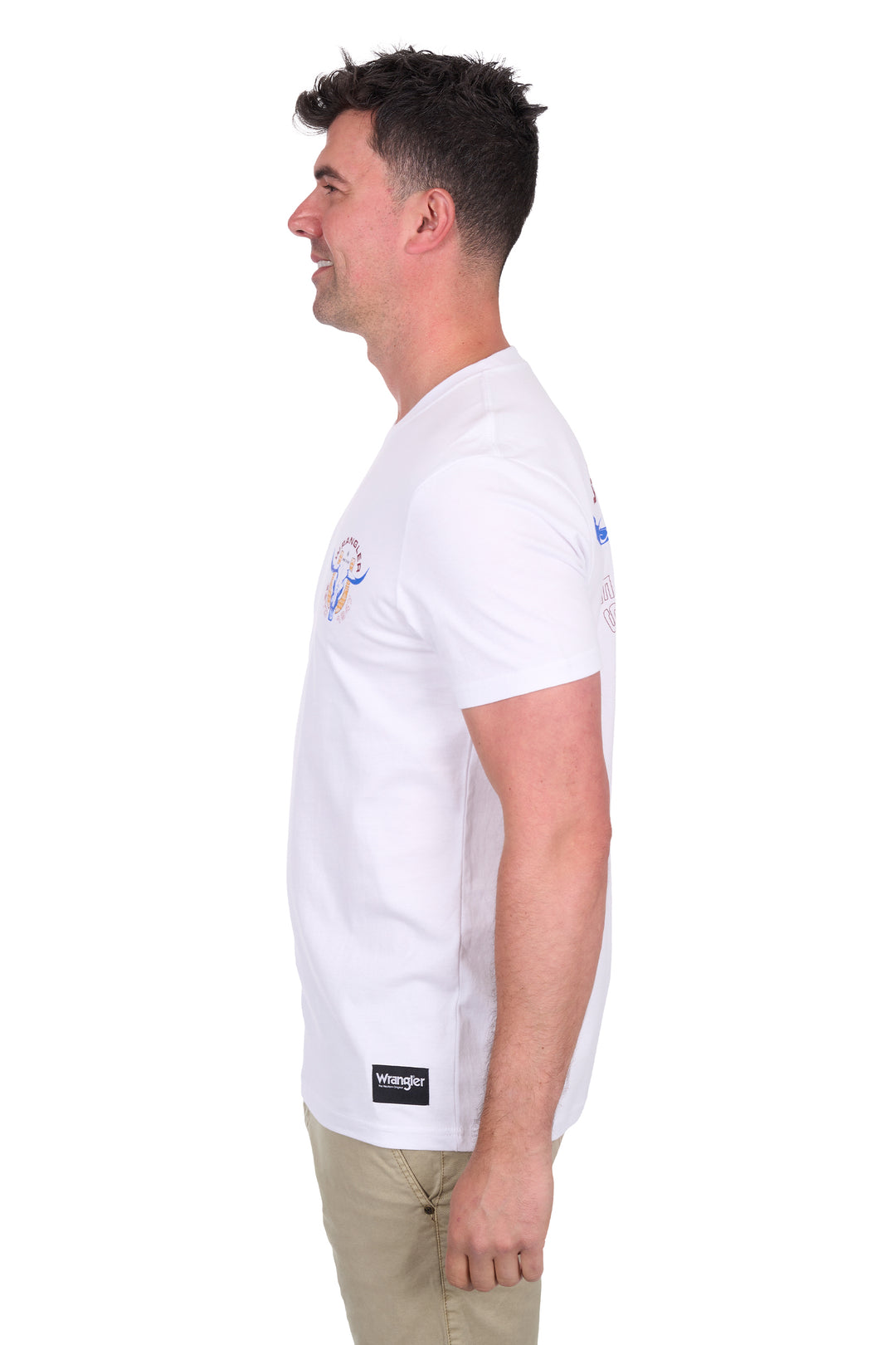 Wrangler - Mens White Henry Tee