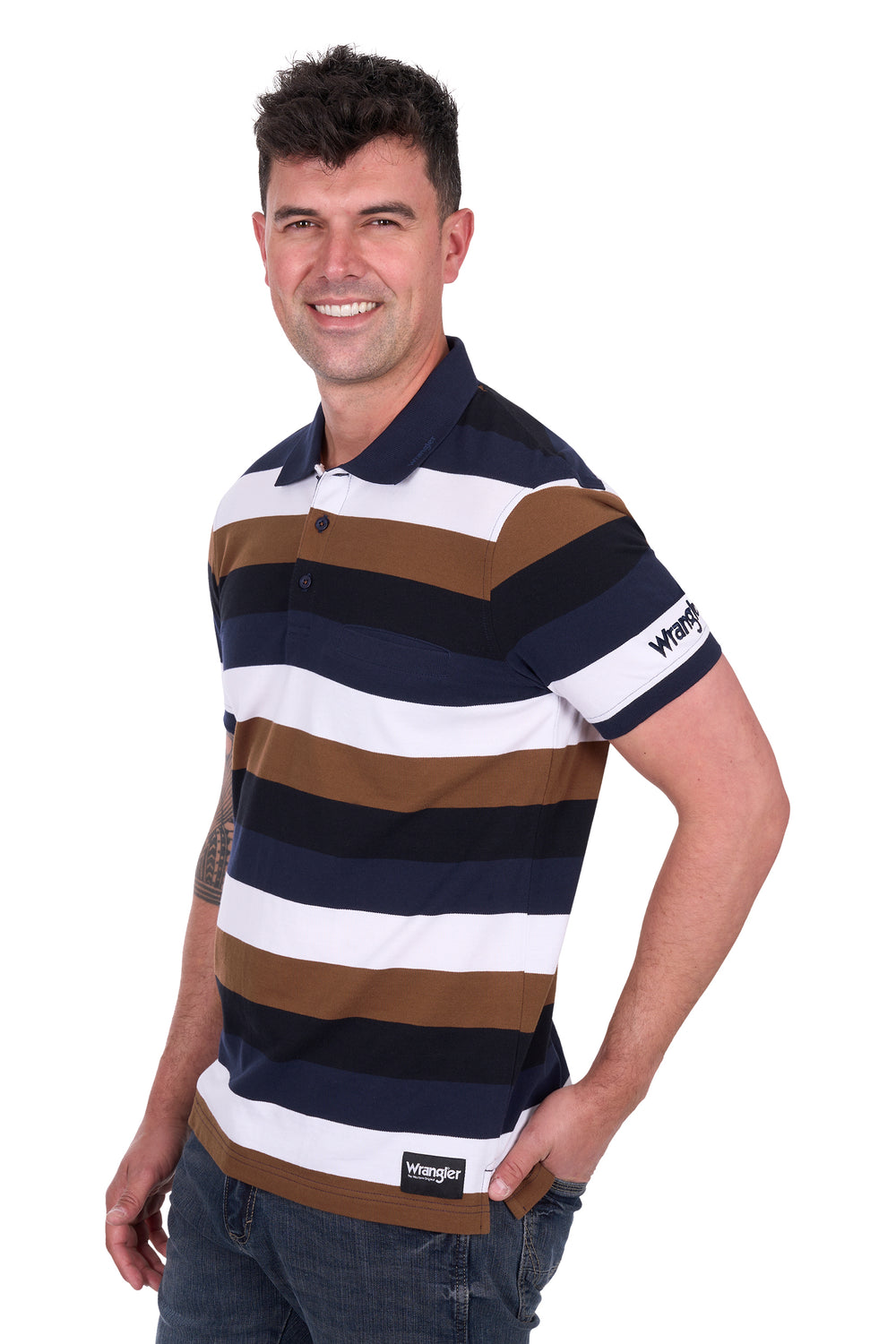 Wrangler - Mens Navy Walter Polo