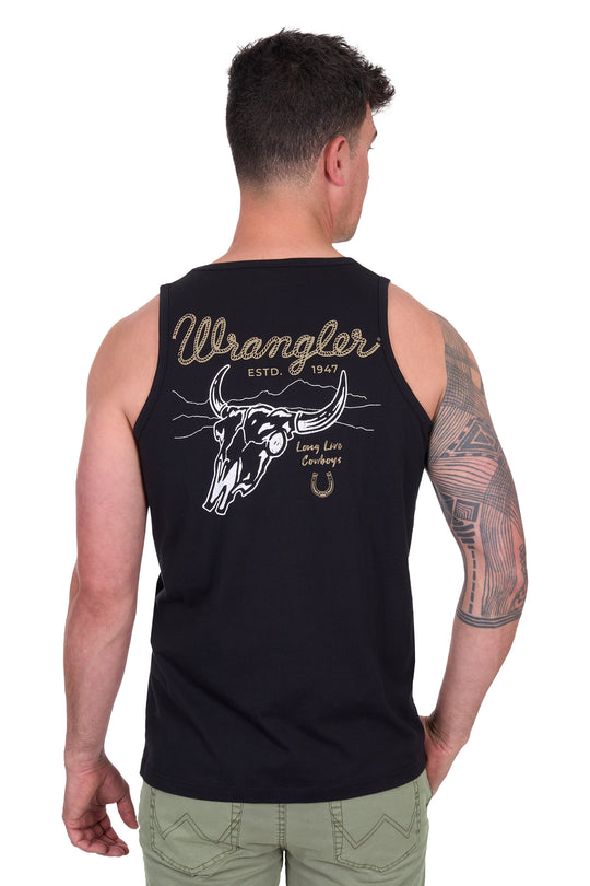Wrangler - Mens Black Damon Singlet