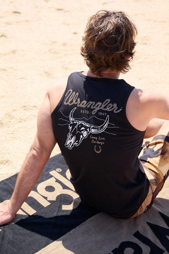 Wrangler - Mens Black Damon Singlet