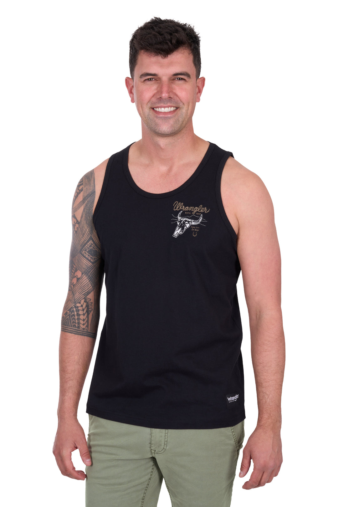Wrangler - Mens Black Damon Singlet
