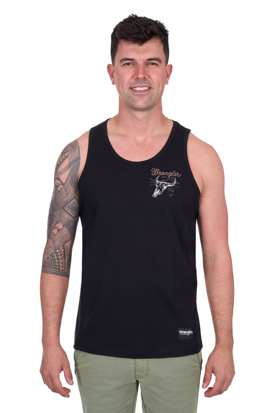 Wrangler - Mens Black Damon Singlet