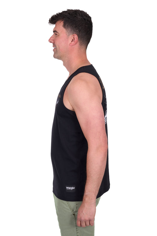 Wrangler - Mens Black Damon Singlet